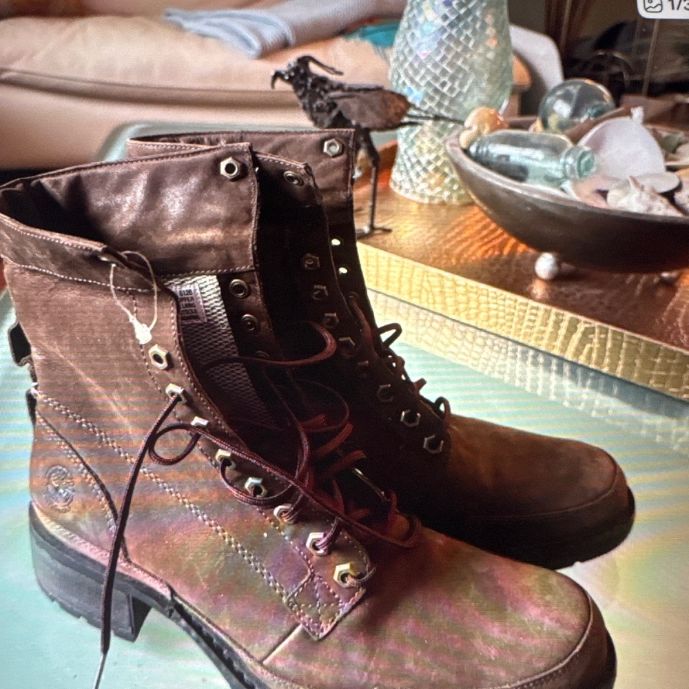 Timberland Women’s Brown Combat and Moto Boots